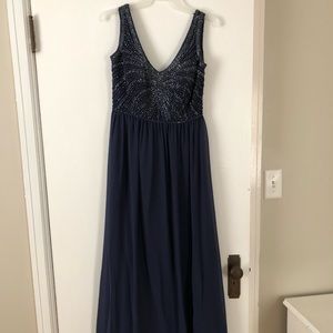 Navy Blue Beaded Dreas